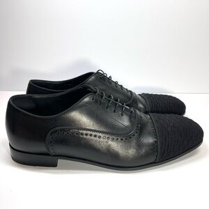 Stuart Weitzman Men's Black Premiere Party‎ Cap-Toe Oxford Loafers Size 10M
